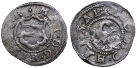 Haapsalu (Hapsal), Denmark Schilling ND (1563) - Duke-Bishop Magnus (1560-1578)
0.87g. VF/VF. The Bishopric of Ösel-Wiek. Haljak 713.