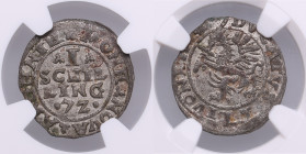 Dahlen, Poland Schilling 1572 - NGC MS 63
TOP POP, only. An outstanding shining exemplar with elegant light toning. Very rare state of preservation fo...