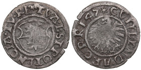 Riga, Kokenhusen Schilling 1547 - Wilhelm von Brandenburg (1539-1563)
1.12g. VF/VF. Haljak 845.