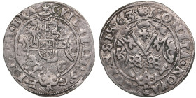 Riga, Kokenhusen Ferding 1563 - Wilhelm Markgraf von Brandenburg (1539-1563)
2.45g. AU/AU. Some luster. Rare state of preservation. Haljak 819 4R var....