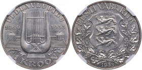 Estonia 1 Kroon 1933 - Song Festival - NGC MS 64
Beautiful exemplar. KM 14.