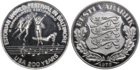 Estonia Medal 1976 - 2nd Estonian World Festival in Baltimore
16.71g. 33mm. UNC/UNC. Nr. 6 on the edge. Struck during the Russian occupation of Estoni...