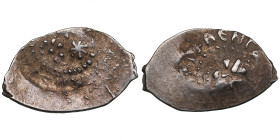 Russia, Moscow AR Denga - Ivan III Vasilievich (1462-1505)
0.37g. XF/XF. Some luster. Obv. Flower. / Rev. Two stars, rosette. H&P 750.
