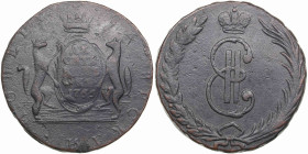 Russia, Siberia 10 Kopecks 1766
63.73g. F-/F+. Bitkin 1012 R1. Very rare!