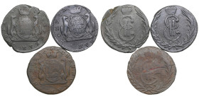 Russia, Siberia Kopeck 1766, 1767 KM, 1768 KM (3)
Various condition. Bitkin 1130 R2, 1134 R, 1136.