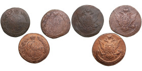 Russia 5 Kopecks 1768 MM, EM, 1769 EM (3)
Various condition. Sold as seen, no return.