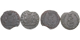 Russia, Siberia Kopeck 1769 KM, 1770 KM (2)
Various condition. Bitkin 1138, 1140 R1.