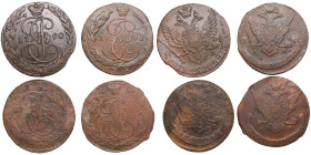 Russia 5 Kopecks 1770, 1771, 1779, 1790 (4)
Various condition. Sold as seen, no return.