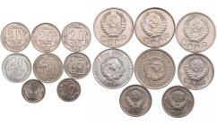 Group of coins: Russia, USSR Kopecks (8)
20 kopecks 1928, 1932, 1940, 1943, 1946; 15 kopecks 1945; 10 kopecks 1950, 1957. Very interesting group of co...
