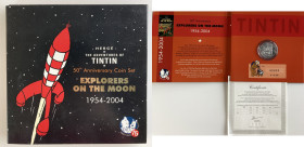 Euro 2 cents & 1 Cent 2002 collection + Silver Jeton (25)
50th Anniversary of the Tintin album "Explorers on the Moon". With certificate.