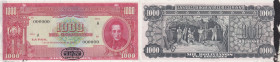 Bolivia 1000 Bolivanos 1945 specimen
AU. Pick 144s.