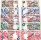 Botswana 1-20 Pula 1976-79 (5) specimens
UNC. Pick 1s-5s.