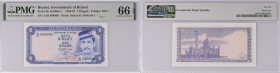 Brunei 1 Ringgit 1980 - PMG 66 EPQ Fancy serial
Pick 6b. Fancy Serial Number A/20 960 006