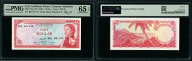 East Caribbean States 1 Dollar ND (1965) - PMG 65 EPQ Gem Uncirculated
Pick 13g.