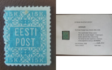 Estonia Stamp 15 k. Flower Design - perforated sign+certificate K. Kokk
Flower Design 15 k. perforated sign+certificate K.Kokk. Sold as seen, no retur...