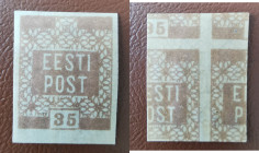 Estonia stamp 35 kop Flower Design 1918 - print two side + E:2 (strongly shifted)
35 kop 1918 print two side+E:2(strongly shifted). Sold as seen, no r...