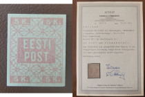 Estonia stamp Flower Design 5 kop proof - cert. T. Löbbering
Flower Design 5 kop proof G:1 cert. T.Lobbering. Sold as seen, no return.