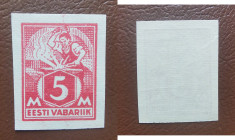 Estonia stamp 5 Marka - Blacksmith proof
5 Marka Smith proof G:1. Sold as seen, no return.