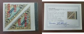 Estonia stamp air mail 5+5 Marka with 15Marka+15Marka 1923 overprint - сert. T. Löbbering
Estonia airpost 1923 15m+15m
catalog H/O B:1(brickred opt)+B...