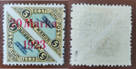 Estonia stamp air mail 5+5 Marka with 20 Marka 1923 overprint - Päevaleht perforation - Sign K. Kokk
20 Marka päevaleht perforation. Sign K. Kokk. Sol...