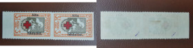 Estonia stamps 2 1/2 (3 1/2) Marka Punase Risti Heaks - Aita Hädalist overprint - horiz. imperf. in vert. pair sign. Eo Vaher
Aita Hädalist horizontal...