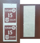 Estonia stamps German occupation 15k pair - sign. Krischke
Estonia Germany occupation 15 kop in vert.pair sign.Krischke
cat.H/O A:3 (horizontally impe...