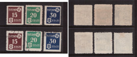 Estonia stamps TARTU ISSUE 1941 - thin paper, used and unused set
MiNo. 1y-3y. Sold as seen, no return.