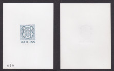 Estonia stamps, 1 kroon, 1990 color PROOF ESSAY SPECIMEN MNH, Vello Kallas, 010
