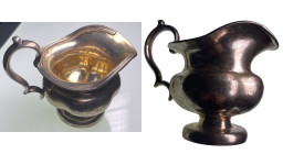Reval, Estonia silver creamer 1855 - Gottfried Erhard Dehio (1810-1857)
88.56g. Sold as seen, no return.