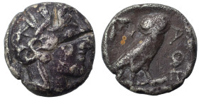 ATTICA. Athens. Circa 454-404 BC. Tetradrachm (silver, 16.24 g, 24 mm). Helmeted head of Athena right, with frontal eye. Rev. Owl standing right, head...