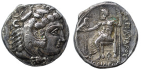 MACEDONIAN KINGDOM. Alexander III the Great, 336-323 BC. Tetradrachm (silver, 15.12 g, 26 mm). Head of Herakles to right, wearing lion skin headdress....