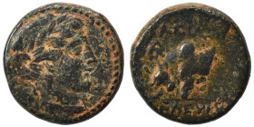 SELEUKID KINGS of SYRIA. Seleukos II Kallinikos. 246-225 BC. Ae (bronze, 3.40 g, 15 mm), ΔEΛ Mint, associated with Antioch. Laureate head of Apollo ri...
