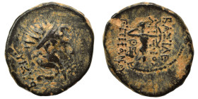 SELEUKID KINGS of SYRIA. Antiochos IV Epiphanes, 175-164 BC. Ae (bronze, 3.76 g, 18 mm), Antioch on the Orontes. Radiate and diademed head of Antiocho...