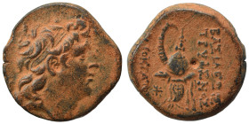 SELEUKID KINGS of SYRIA. Tryphon, 142-138 BC. Ae (bronze, 4.21 g, 17 mm), Antioch. Diademed head of Tryphon to right. Rev. ΒΑΣΙΛΕΩΣ ΤΡΥΦΟΝΟΣ ΑΥΤΟΚΡΑΤΟ...