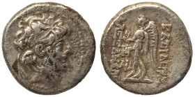 SELEUKID KINGS of SYRIA. Alexander II Zabinas. 128-122 BC. AR Hemidrachm (silver, 1.92 g, 12 mm), Antioch. Diademed head right. Rev. BAΣΙΛΕΩΣ AΛEXANΔP...