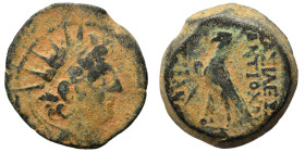 SELEUKID KINGS of SYRIA. Antiochos VIII Epiphanes (Grypos), 121/0-97/6 BC. Ae (bronze, 7.17 g, 19 mm), Antioch on the Orontes. Diademed and radiate he...