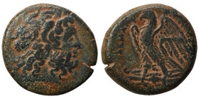 PTOLEMAIC KINGS of EGYPT. Ptolemy II Philadelphos, circa 285-246 BC. Ae (bronze, 4.68 g, 18 mm). Diademed head of Zeus-Ammon right. Rev. Eagle standin...