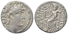 SYRIA, Seleucis and Pieria. Antioch, 47/6-14/3 BC. Tetradrachm (silver, 14.67 g, 24 mm), posthumous Philip I Philadelphos type. Diademed head of Phili...