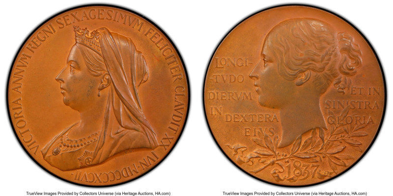 Victoria copper Matte Specimen "Diamond Jubilee" Medal 1897 SP62 PCGS, Eimer-181...