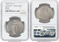 Lombardy-Venetia. Provisional Government 5 Lire 1848-M MS62 NGC, Milan mint, KM-C22.1. Short stems variety. HID09801242017 © 2023 Heritage Auctions | ...