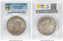 George VI Pair of Certified Crowns 1949 MS64 PCGS, London mint, KM22. Proposed Royal Visit. HID09801242017 © 2023 Heritage Auctions | All Rights Reser...