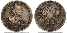 Peter I Rouble ҂АΨКА (1721) XF40 PCGS, Kadashevsky mint, KM-157.5, Bit-438. With palm branch on chest variety. Dated in Cyrillic. HID09801242017 © 202...