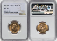 George V gold Sovereign 1929-SA MS65 NGC, Pretoria mint, KM-A22, S-4005. HID09801242017 © 2023 Heritage Auctions | All Rights Reserved