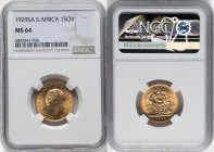 George V gold Sovereign 1929-SA MS64 NGC, Pretoria mint, KM-A22, S-4005. HID09801242017 © 2023 Heritage Auctions | All Rights Reserved