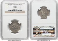 Alfonso XIII Peseta 1894(94) PG-V VF25 NGC, Madrid mint, KM702. HID09801242017 © 2023 Heritage Auctions | All Rights Reserved