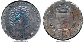 Carl XIV Johan Riksdaler 1823-CB AU58 NGC, Stockholm mint, KM593, Dav-349. Large head variety. Tied with one other example at the peak of NGC's census...