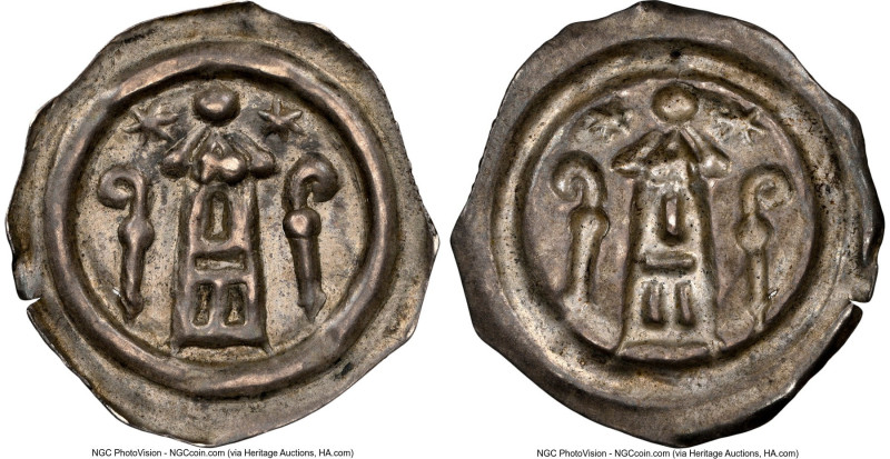 Basel. Berthold II von Pfirt Pfennig (Brakteat) ND (1249-1262) MS62 NGC, HMZ-1, ...