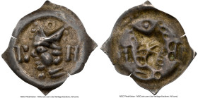 Basel - Bishopric. Johann II Senn von Münsingen ND (1335-1365) Vierzipfliger Pfennig AU55 NGC, Basel mint, HMZ-1255, Berger-2415. 0.35gm. HID098012420...