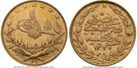 Ottoman Empire. Mehmed V gold 100 Kurush AH 1327 Year 9 (1916/1917) AU58 NGC, Constantinople mint, KM776. HID09801242017 © 2023 Heritage Auctions | Al...