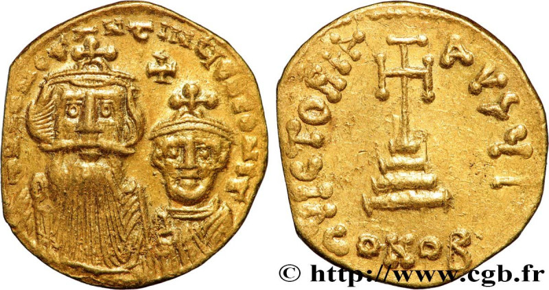 CONSTANS II and CONSTANTINE IV
Type : Solidus 
Date : 654-659 
Mint name / Town ...